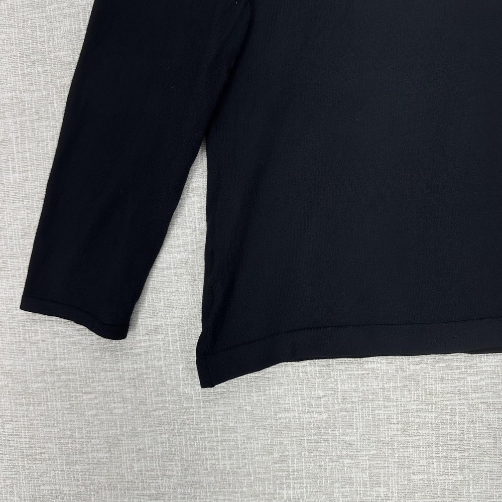 Jones Wear Sweater Womens‎ Large Black Ruffle Neck Knit Pullover Long Sleeve - Picture 3 of 11